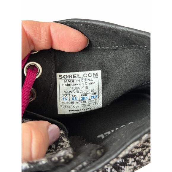 Sorel Boots PDX Wedge Ankle Black Pink Boots Size 7.5 - Picture 5 of 9
